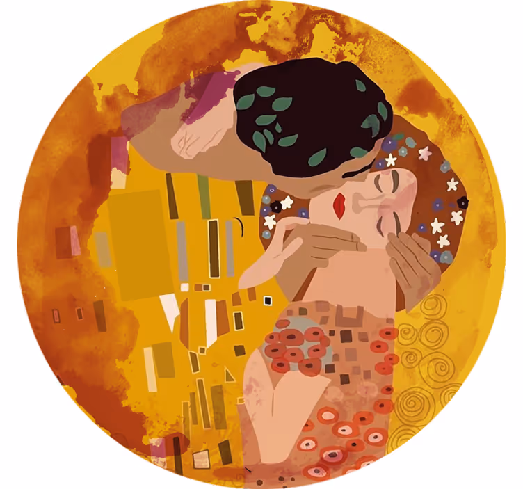 Yatak odası stor perde klimt'in Öpücüğü - TenStickers
