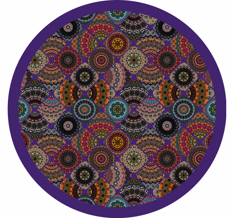 Yatak odası stor perde vintage renkli patchwork - TenStickers