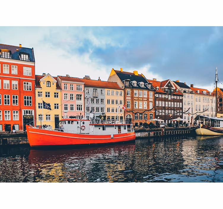 Yatak odası stor perde - güzel ve renkli nyhavn - TenStickers