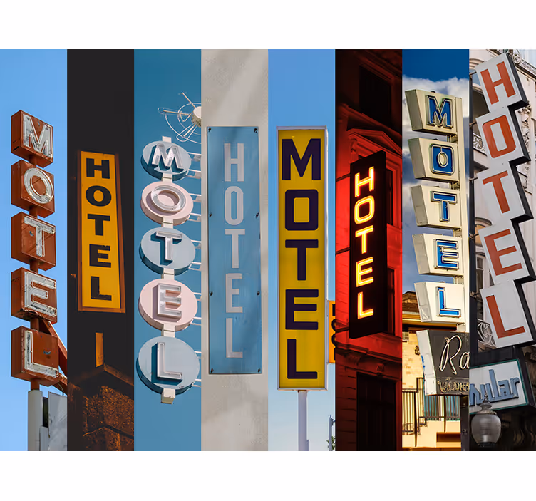 Yatak odası stor perde otel tabelaları - TenStickers