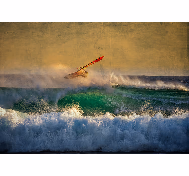 Yatak odası stor perde windsurf olas - TenStickers