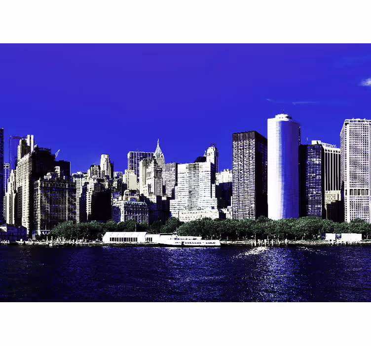 Yatak odası stor perde - manhattan'daki gökdelenler akşam - TenStickers
