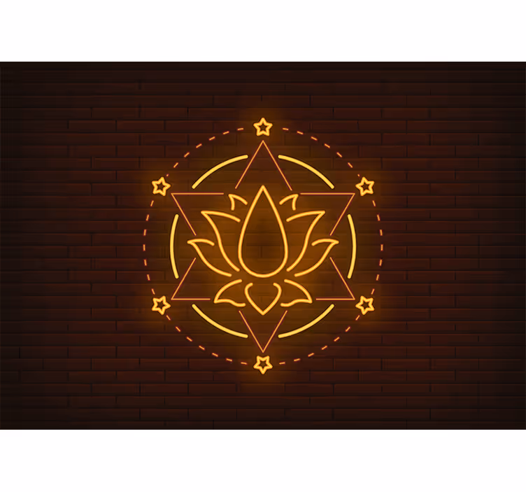 Yatak odası stor perde neon lotus - TenStickers