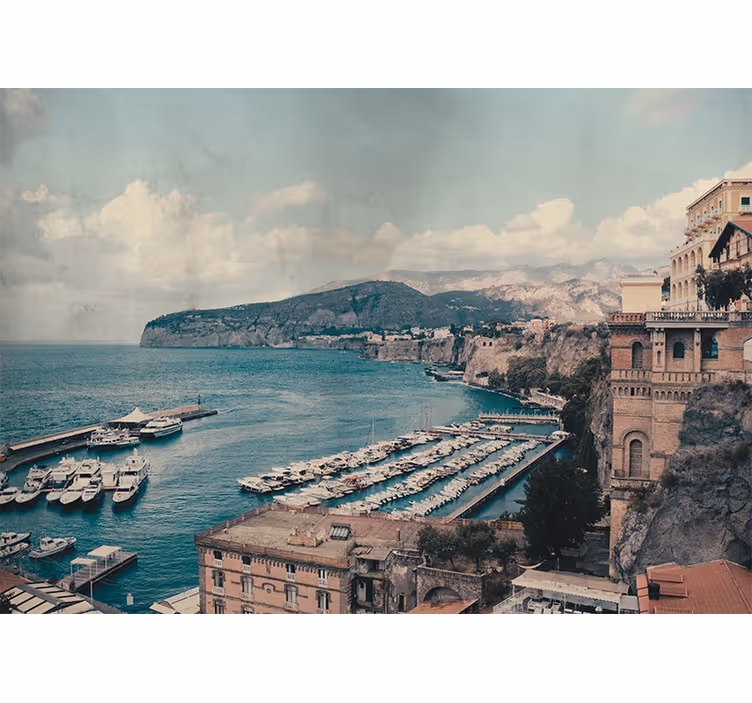 Yatak odası stor perde sorrento manzarası güney İtalya - TenStickers