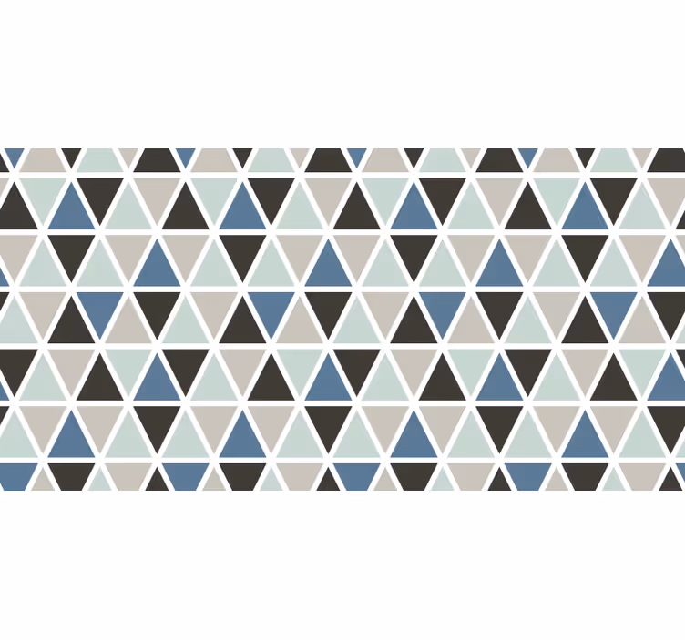 Gri stor perde mavi ve gri geometrik desenli - TenStickers