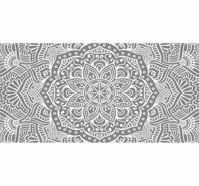 Gri stor perde şık mandala deseni - TenStickers