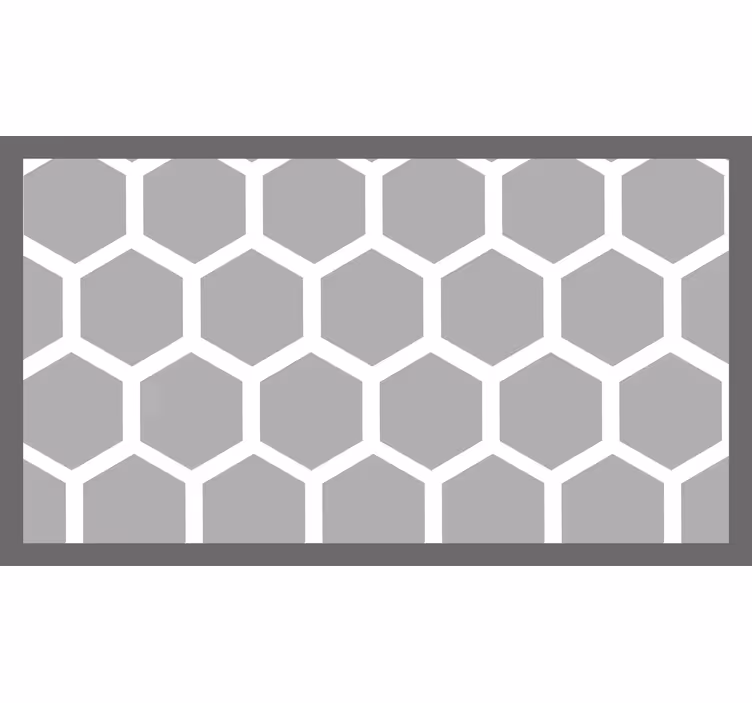 Gri stor perde beşgen geometrik figürler - TenStickers