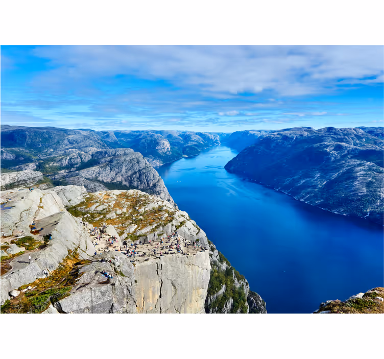Yatak odası stor perde preikestolen norveç - TenStickers