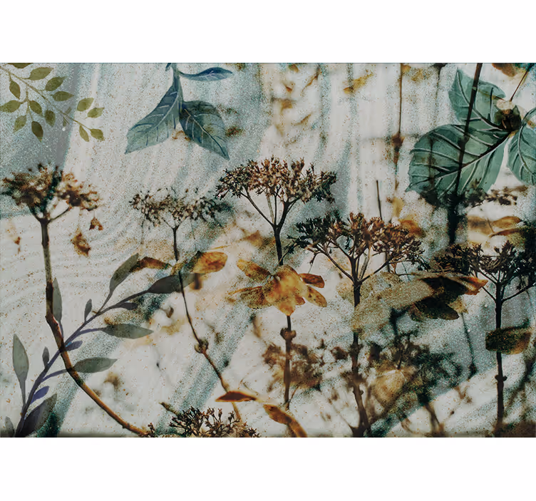 Yatak odası stor perde botanik flora - TenStickers
