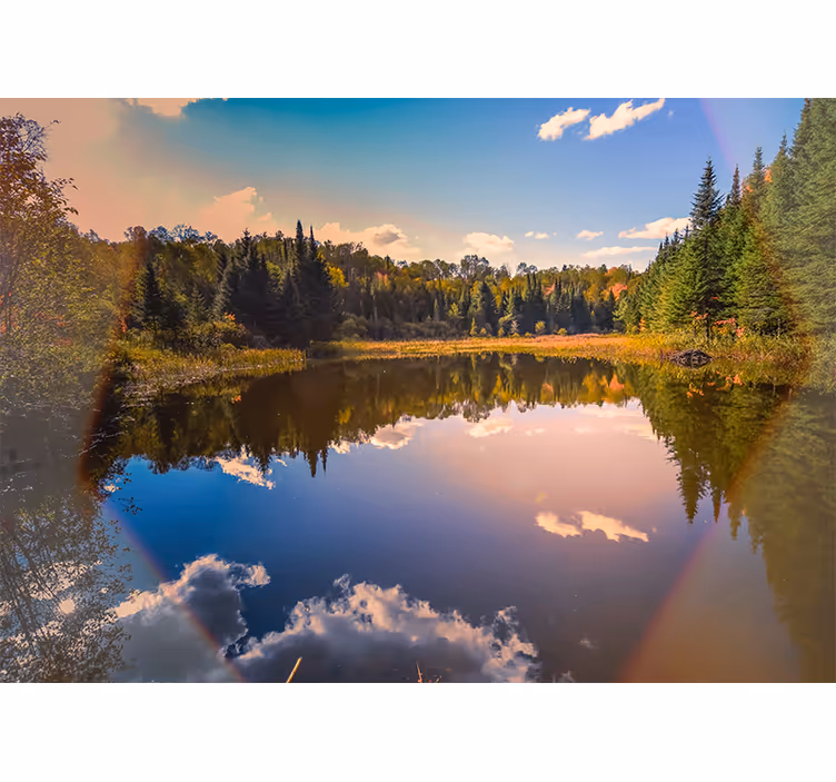 Oturma odası stor perde gündüz ışığında lake - TenStickers