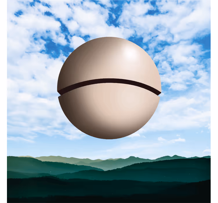 Oturma odası stor perde magritte küresi - TenStickers