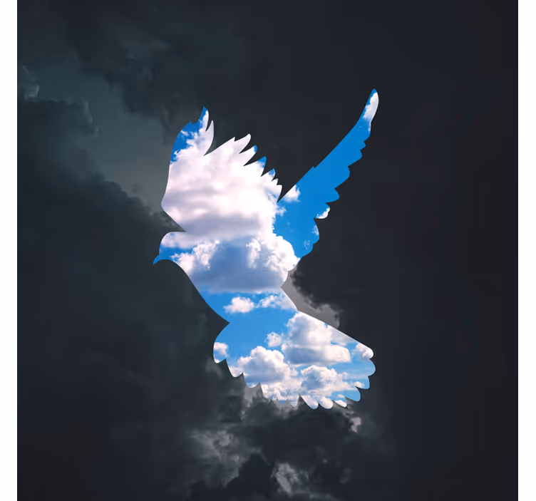 Oturma odası stor perde - rené magritte güvercin - TenStickers