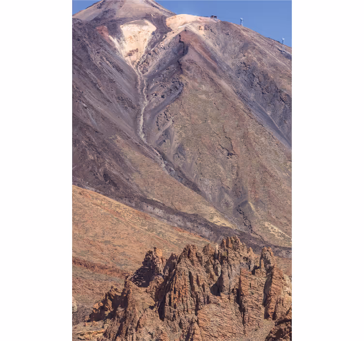 Oturma odası stor perde teide manzarası - TenStickers