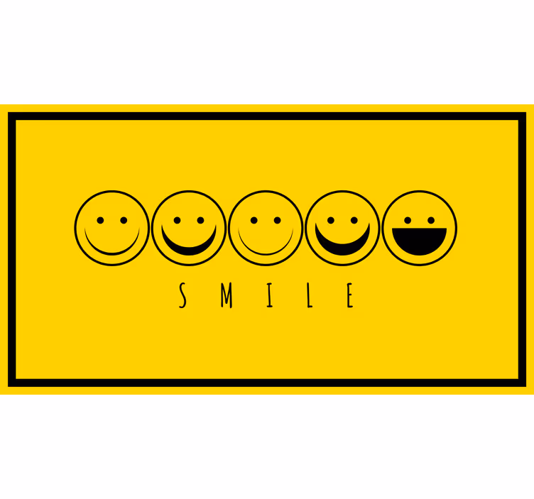 Yatak odası stor perde gülümseyen yüz emojisi - TenStickers
