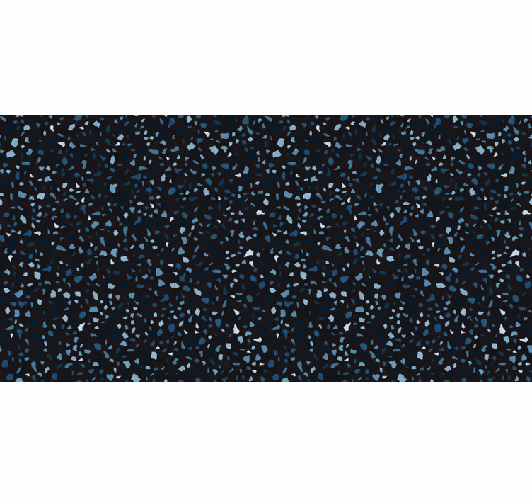 Yatak odası stor perde mavi ve siyah terrazzo - TenStickers