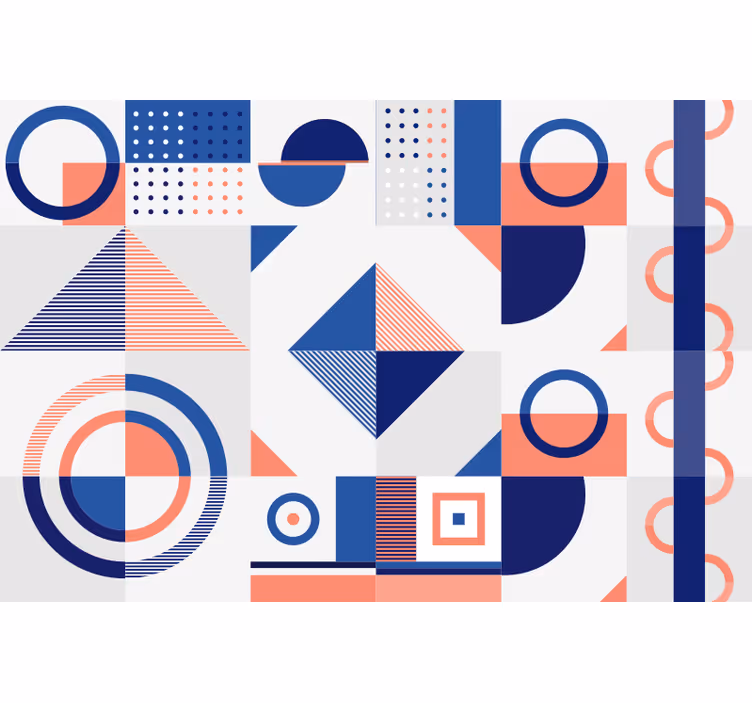 Yatak odası stor perde İskandinav geometrik desen - TenStickers