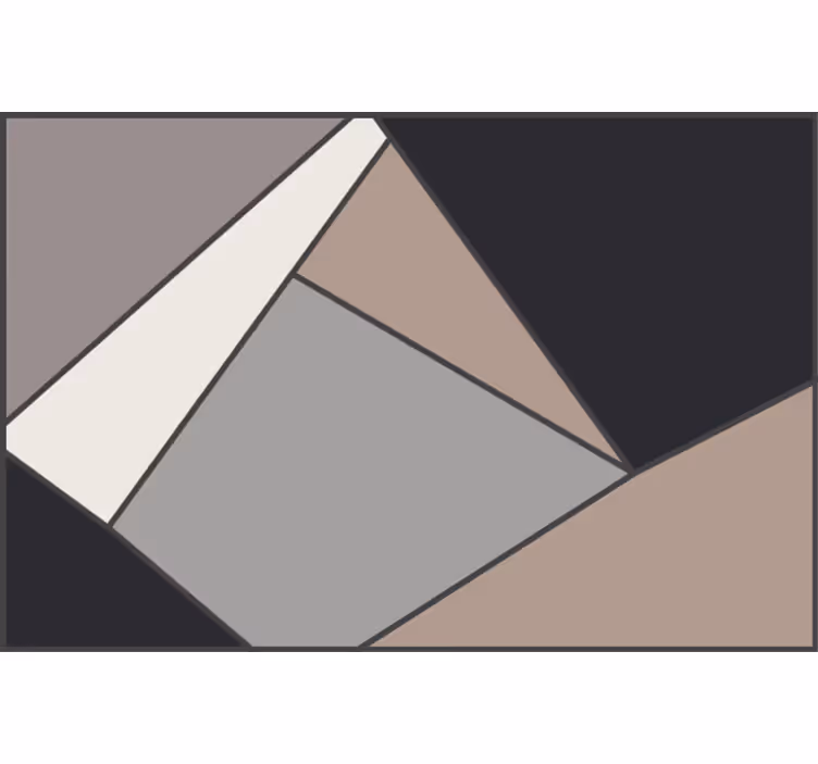 Yatak odası stor perde bej geometrik şekiller halı - TenStickers