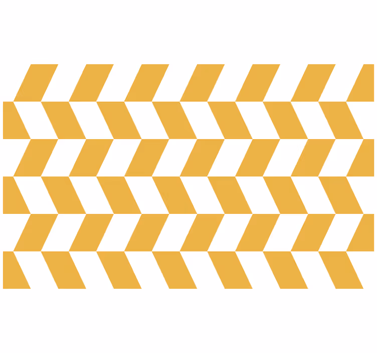 Yatak odası stor perde geometrik beyaz ve sarı figürler - TenStickers