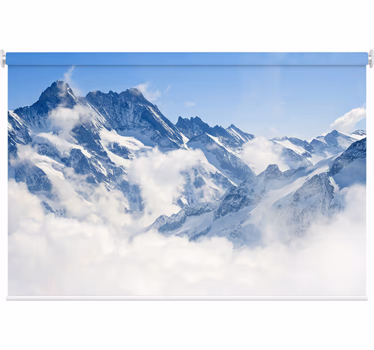 Yatak odası stor perde alpler manzarası - TenStickers