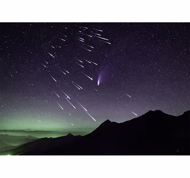 Yatak odası stor perde - meteor yağmuru perde - TenStickers