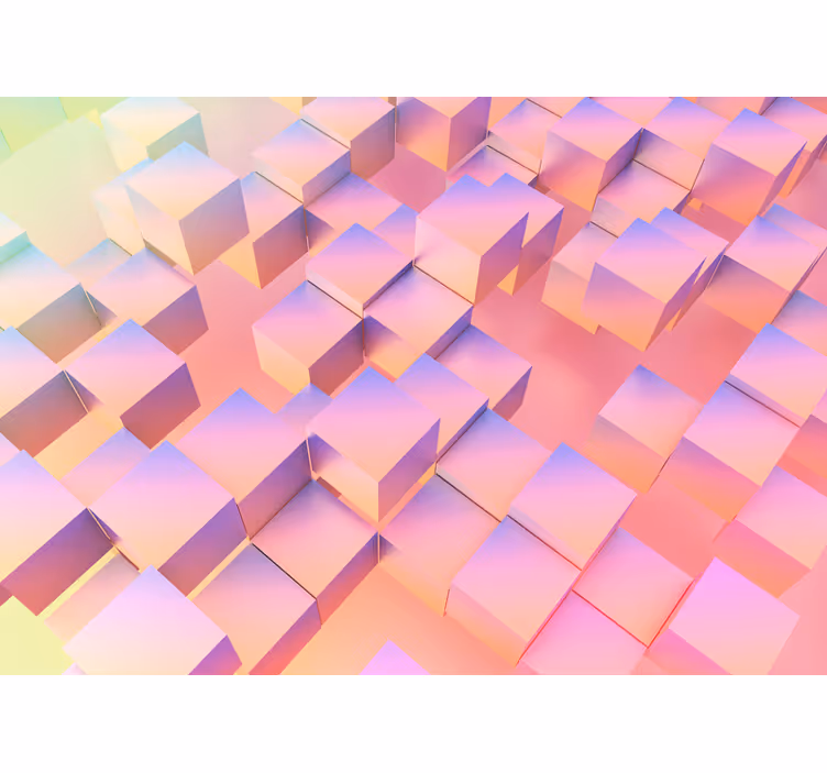 Yatak odası stor perde 3d renkli geometrik desen - TenStickers