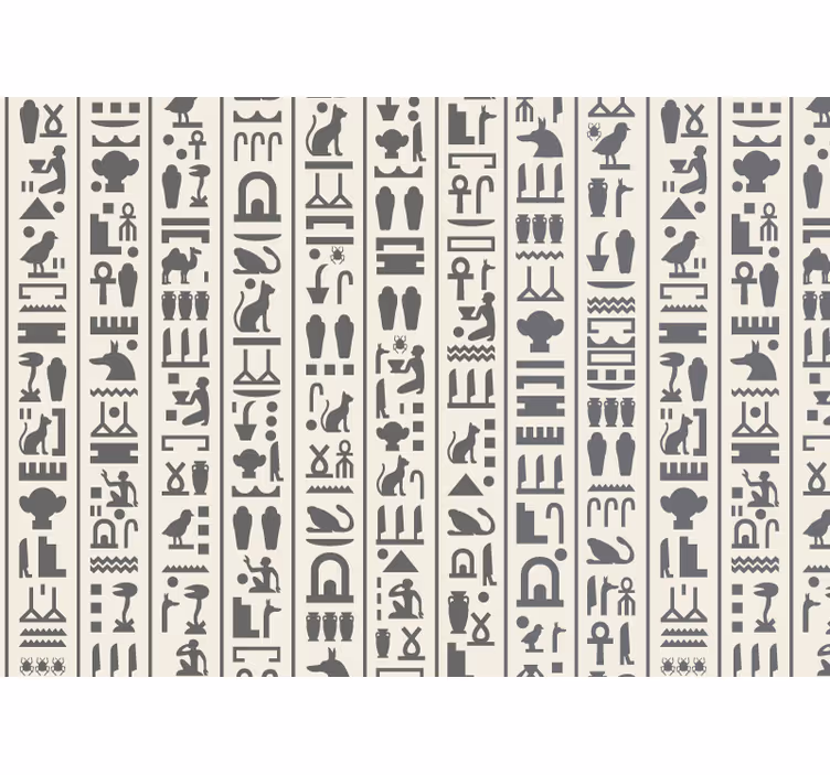 Beyaz stor perde hiyeroglifler - TenStickers