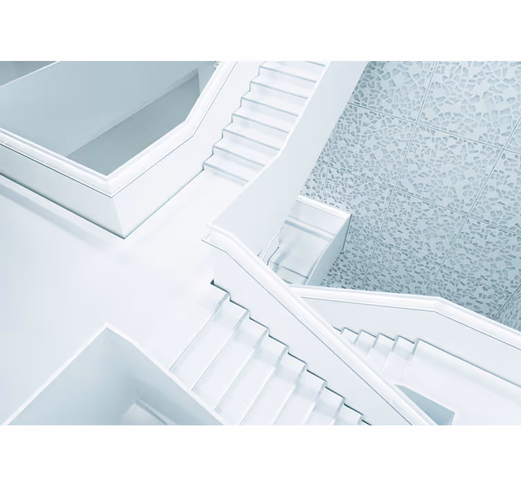 Beyaz stor perde step wall 3d - TenStickers