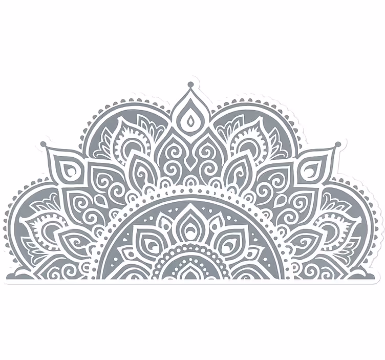 Beyaz stor perde yarım mandala tasarımı - TenStickers