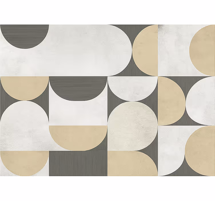 Oturma odası stor perde - soyut geometrik desenler - TenStickers