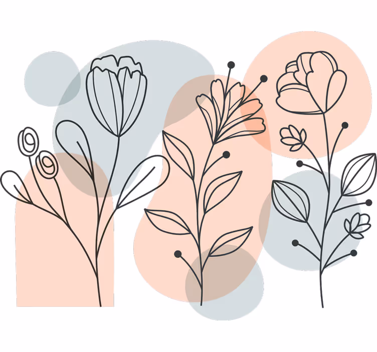 Yatak odası stor perde minimalist çiçekler - TenStickers