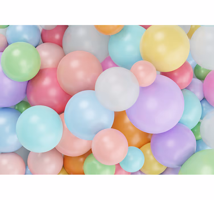 Çocuk odası stor perde 3d renkli pastel balonlar - TenStickers