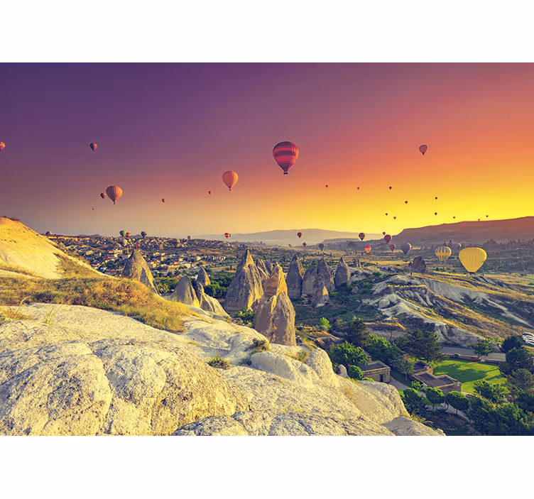 Çocuk odası stor perde - kapadokya'da balonlar - TenStickers