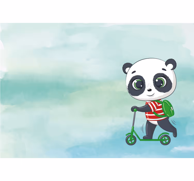 Çocuk odası stor perde panda İtalyan tişörtü - TenStickers