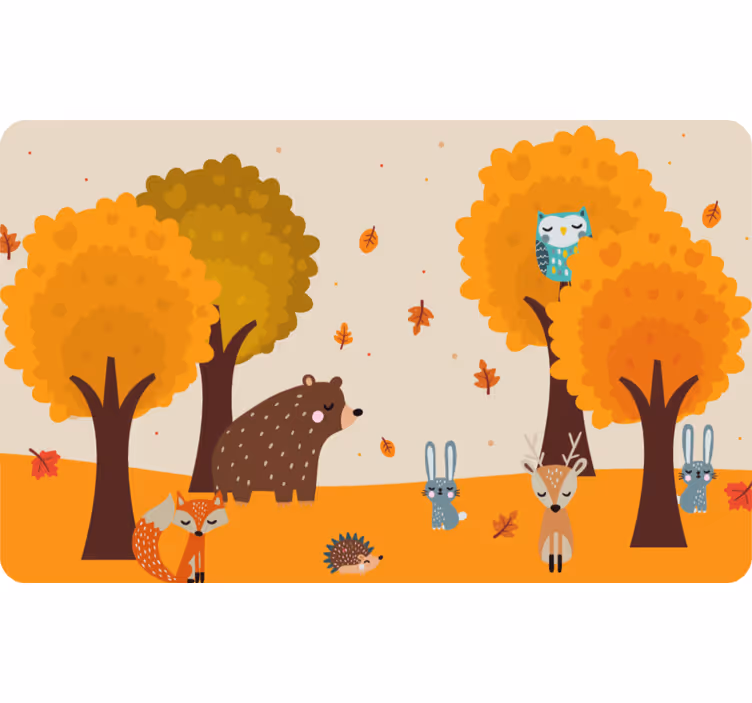 Çocuk odası stor perde sevimli vahşi hayvanlar - TenStickers