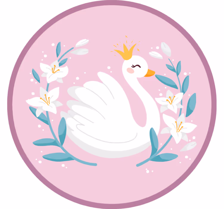 Çocuk odası stor perde kuğu kraliçesi - TenStickers