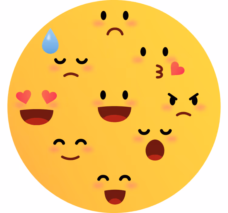 Çocuk odası stor perde - emoji yüzleri - TenStickers