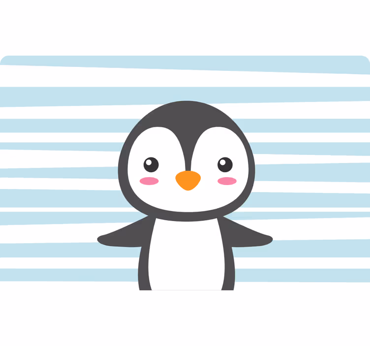 Çocuk odası stor perde mutlu penguen - TenStickers
