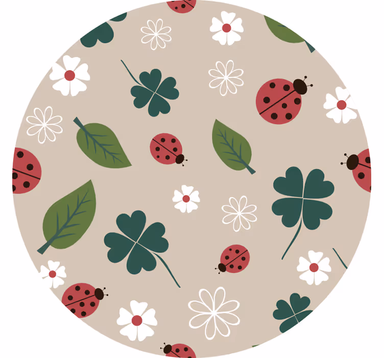 Çocuk odası stor perde - yapraklar ve uğur böceği - TenStickers