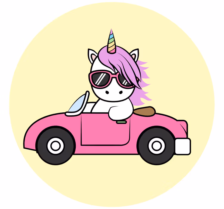 Çocuk odası stor perde sevimli unicorn sürüşü - TenStickers
