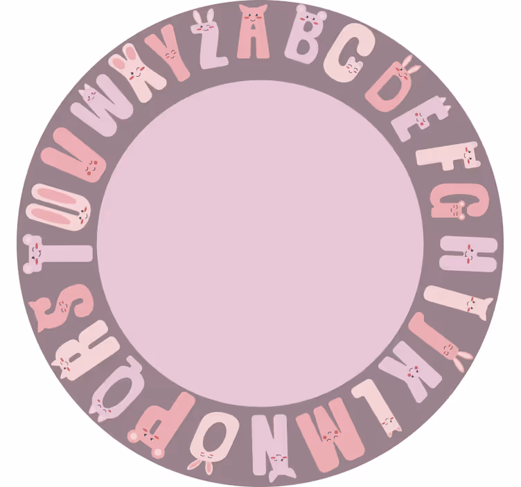Çocuk odası stor perde yuvarlak alfabe - TenStickers
