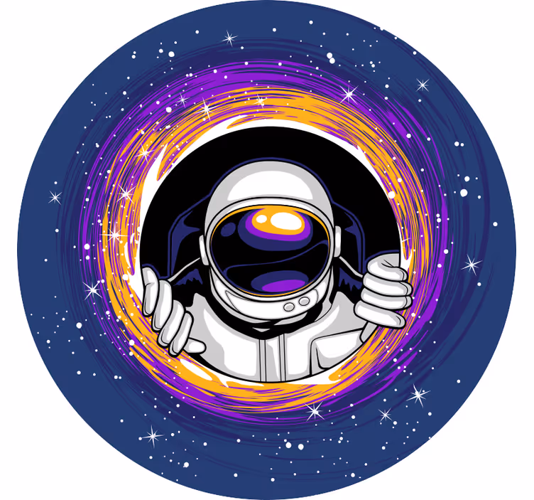 Çocuk odası stor perde uzaydaki astronot - TenStickers