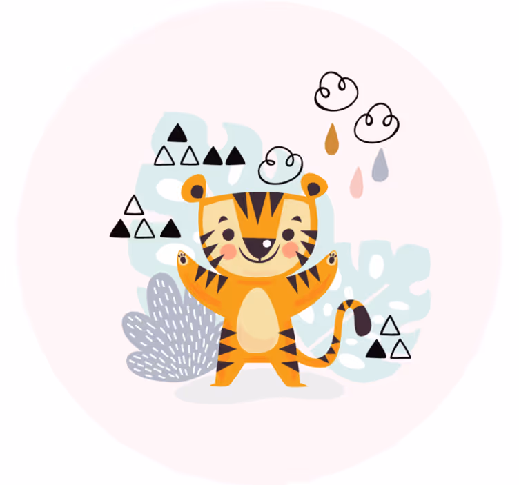 Çocuk odası stor perde kaplan resmi - TenStickers
