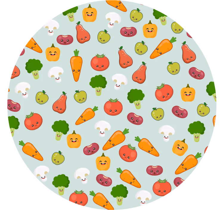 Çocuk odası stor perde - anime sebzeleri - TenStickers