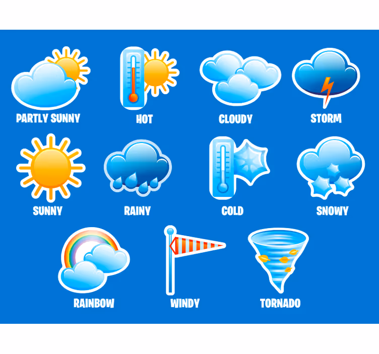 Çocuk odası stor perde - kids hava durumu - TenStickers
