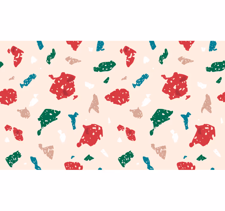 Çocuk odası stor perde terrazzo deseni - TenStickers