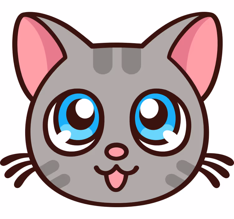 Çocuk odası stor perde sevimli anime kedi - TenStickers