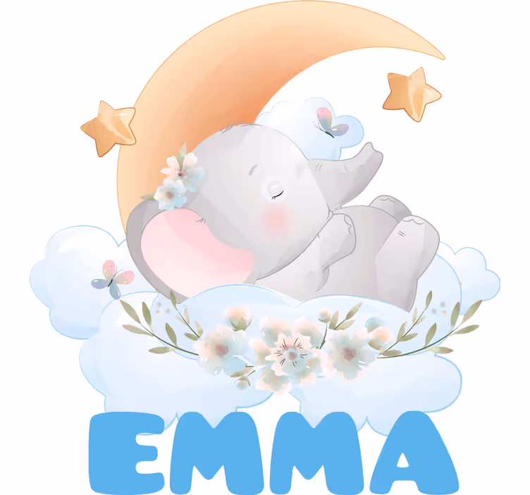 Çocuk odası stor perde sevimli hayvanlar fil isimli - TenStickers