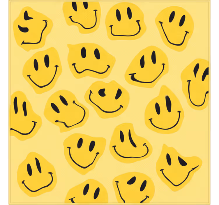 Çocuk odası stor perde - Çarpık gülümseyen yüzler - TenStickers