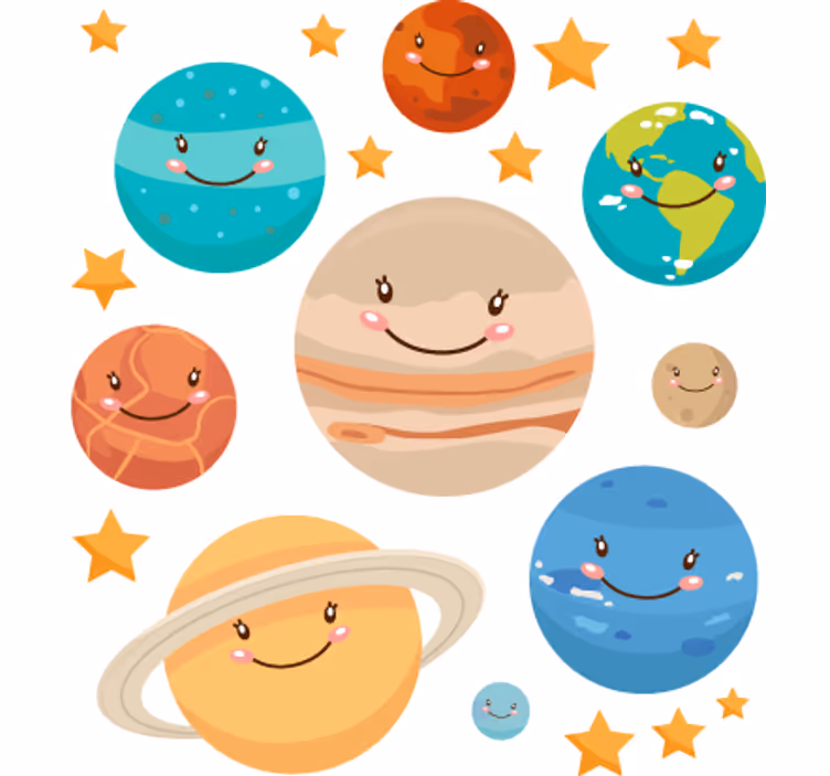 Çocuk odası stor perde - güneş sistemi gezegenleri - TenStickers