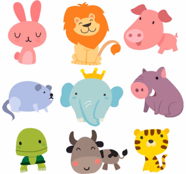 Çocuk odası stor perde - hayvan temalı stickerlar - TenStickers